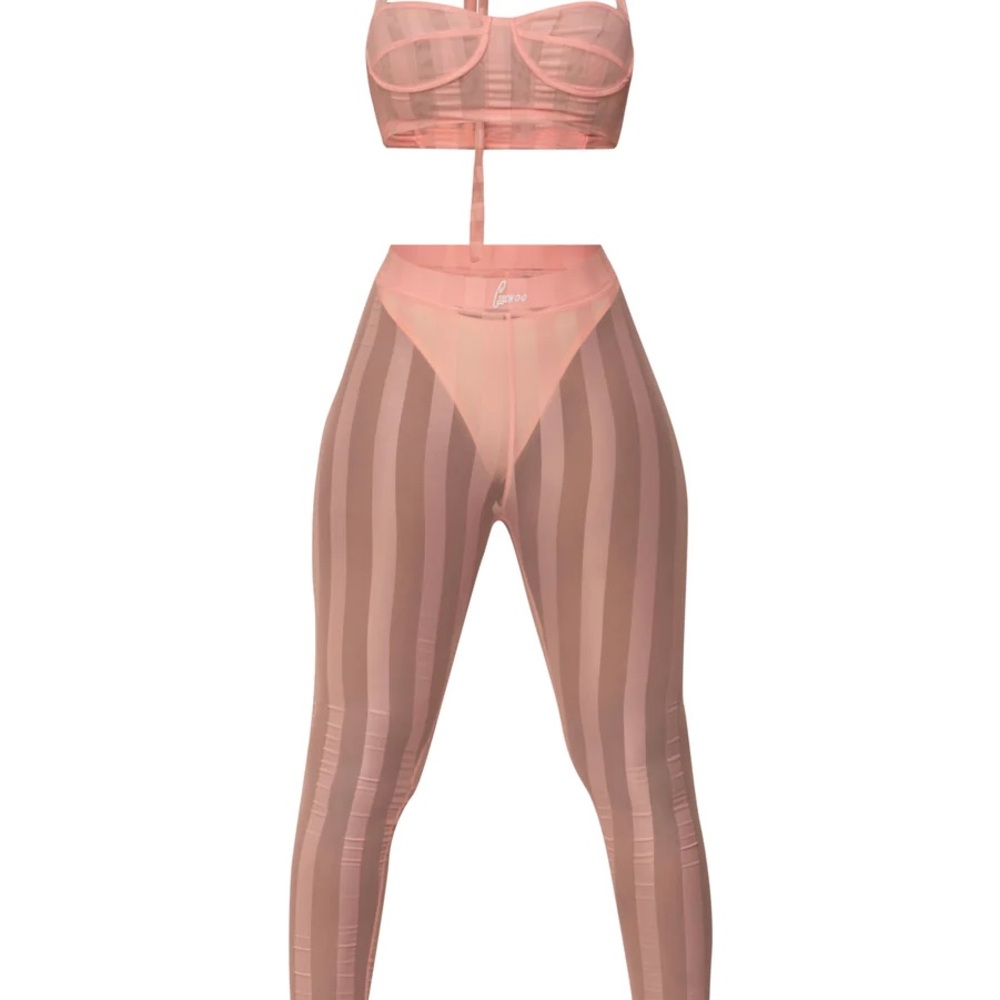 GSUWOO!  Pink Striped Sabrina- Two-Piece Set